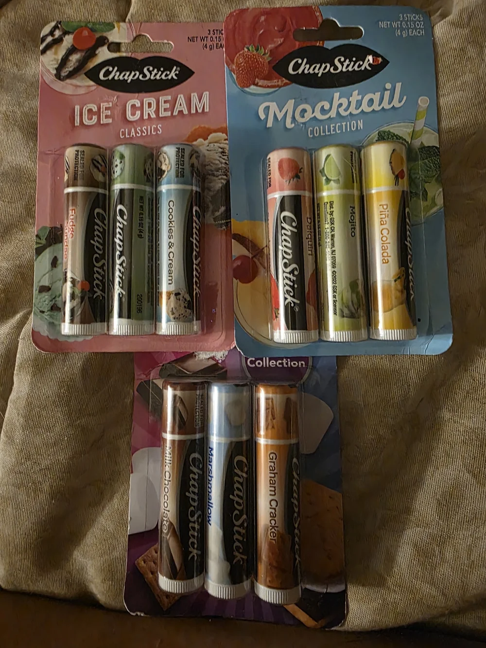 Ice Cream Classics/Mocktail/Smores 3-Pack Lip Balm --- 3 Packs